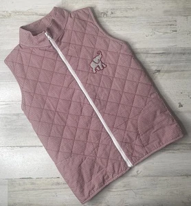 Smock Monkey Gingham Alabama Elephant Quilted Vest Red White Boy’s Size: 8 EUC - Picture 1 of 8