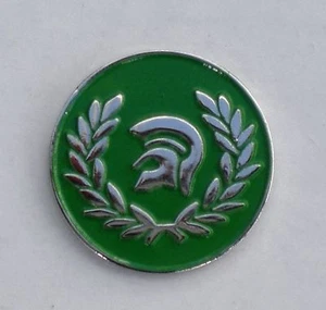Green Trojan Helmet Ska Reggae Soul Enamel  Pin Badge - Picture 1 of 3