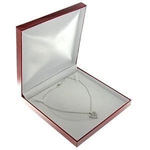 Red Faux Leather Chain Necklace Box Display Jewelry Gift Boxes Classic 1/2 Dozen - Picture 1 of 5