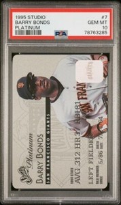 Barry Bonds 1995 Studio Platinum Parallel #7 PSA 10 Gem Mint SF Giants