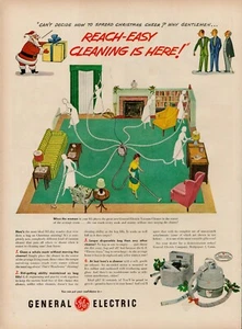 1951 General Electric Vacuum Cleaner Appliance Vintage Print Ad Living Room USA - Picture 1 of 8