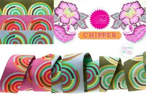 7/8 Inch Hypnotizer Tula Pink Chipper Ribbon Renaissance Ribbons Woven Jacquard - Picture 1 of 9