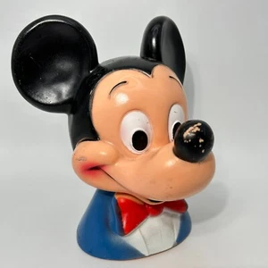Mickey Mouse Disney Blow Mold Plastic Unbreakable Piggy Coin Bank Head Vtg 1971 - Picture 1 of 8