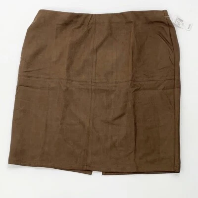 VESTIDO BARN RETROLOGY Mujer Plus Marrón Imitación Gamuza Línea A Falda 2X NUEVO Foto 1 de 4