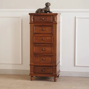 Antikes Nachtschränkchen schmale französische Kommode Marmor Vintage Badschrank - Bild 1 von 11