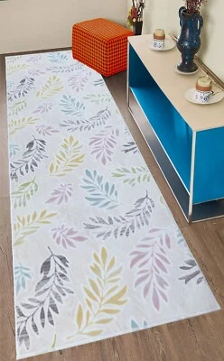 Alfombra Corredor Hoja de Olivo Suave y Baja Pila Antideslizante Punto Respaldo Foto 1 de 2