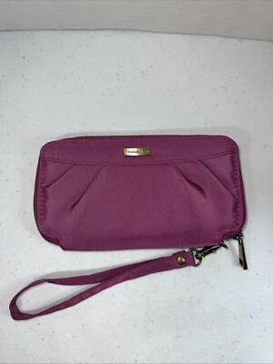 TRAVELON RFID Bloqueo Billetera Bolsillos para Tarjetas Cremallera Alrededor Rosa Púrpura Muñequera Foto 1 de 4