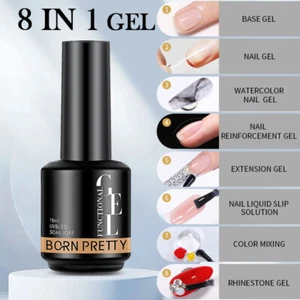 BORN PRETTY 15ml 8-in-1 Nail Glue Gel Polish Transparent Function Nail Gel Paint