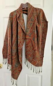 Women Paisley Pashmina Scarf Shawl Wrap Reversible Bohemian Scarves - Picture 1 of 6
