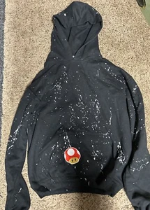 SUPER MARIO Hoodie Boys L Black Graphic Print Nintendo Pullover Sweatshirt - Picture 1 of 6