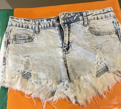 "Denim elástico de algodón corte lavado ácido 30"" cintura 9"" tiro talla 6" Foto 1 de 3