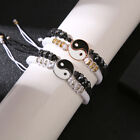 2Pcs Tai Chi Yin Yang Couple Bracelets Necklaces Set Pendant Adjustable Braid