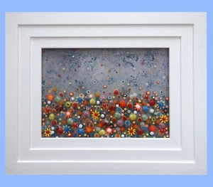 Handgefertigtes Schmelzglasbild "Wiese". - Bild 1 von 4