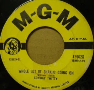 CONWAY TWITTY - Whole Lot Of Shakin' Going On - Vintage Rockabilly 45rpm Record - Picture 1 of 2