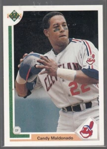 CANDY MALDONADO 1991 Oberdeck #138 Cleveland Indians COREY HAIM steht hinten - Bild 1 von 2