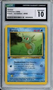 CGC 10 1. AUSGABE HORSEA 1999 POKEMON FOSSIL #49 EDELSTEIN NEUWERTIG - Bild 1 von 2