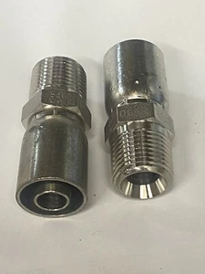 2 pc Eaton 08ER-108 316SS E Series Crimp Hose Fitting Female ORS Swivel Straight - Picture 1 of 1