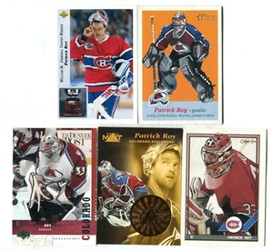 Patrick Roy 5 Hockey Trading Card Lot HOF CANADIENS COLORADO AVALANCHE (LOT 17) - Picture 1 of 1