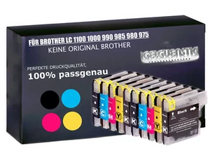 10 Tintenpatronen kompatibel  für Brother LC1100 MFC 5890CN - Bild 1 von 9