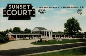 Exterior Street View Sunset Court Bamberg South Carolina SC Postcard D21 - Picture 1 of 2