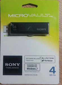 SONY MICRO VAULT 4GB USB 2.0 FLASH DRIVE (NEW)  - Picture 1 of 2