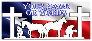 Personalized TX Texas flag Christ religious family pride Decal Bumber Sticker - Picture 1 of 3