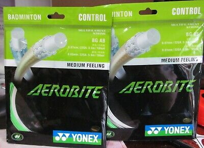 NEW 2 BAGS Genuine Yonex AEROBITE BG AB Badminton Hybrid String WHITE/GREEN • 28.20€