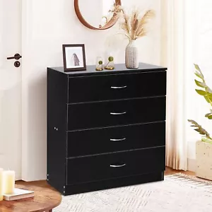 Wood 4 Drawer Chest Dresser Bedroom Nightstand Storage Furniture Cabinet New - Picture 1 of 10