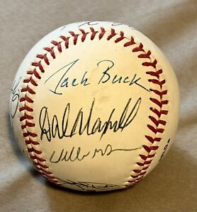 1985 STL. CARDINALS SIGNED Baseball Ozzie Smith, Jack Buck, Willie McGee. Herzog