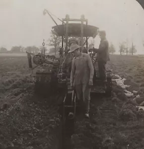 Recuperación Pantano Tierra Tractor Excavación Zanja Lay Pipe WI Keystone Stereoview 1900 - Imagen 1 de 5