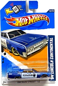 HOT WHEELS 2012 HW MAINSTREET '64 POLICÍA LINCOLN CONTINENTAL EN PROTECTOR - Imagen 1 de 5