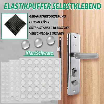 Gummifüße Selbstklebend Elastikpuffer Rutschstopper Klar/Schwarz Anschlag Schutz - Bild 1 von 4