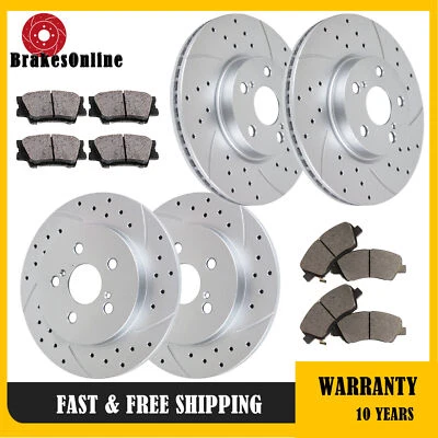 Pastillas de rotores de freno delanteros y traseros aptas para frenos perforados Toyota Matrix 2009-2013 Foto 1 de 4