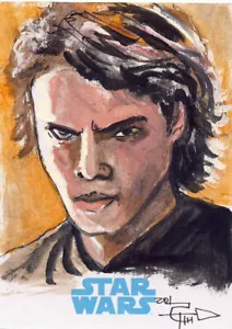 2015 Star Wars Viaggio nel Risveglio della Forza Carta Schizzo Sconosciuto Anakin - Foto 1 di 1