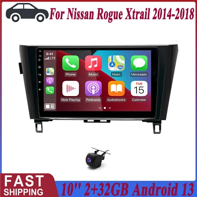 10" Car Stereo Radio For Nissan Rogue X-Trail 2014-2019 Carplay Android13 GPS FM - Image 1 of 4