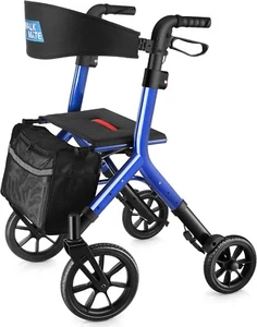 Rollator Walker for Seniors Taller 5.3~7Ft with Height-Adjustable Seat, 10 Inch - Picture 1 of 9