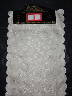 FANCY DAMASK PLACEMATS 2 PCS, 12" ×18". - Image 1 of 4