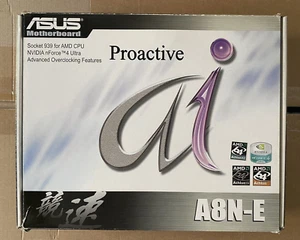 Vintage ASUS A8N-E Rev: 2.00 mit CPU / Blende / Sockel 939 / Handbuch / OVP - Bild 1 von 10