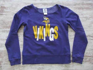 Maglia Felpa Minnesota VIKINGS Calcio Ragazze XL 14/16 Viola Lunga/Slv Carina! - Foto 1 di 9