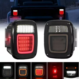 Smoked 83 LED Tail Lights Reverse Brake License Plate for Jeep Wrangler YJ TJ JK - Picture 1 of 12