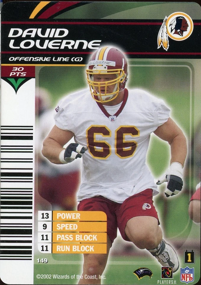 2003 NFL Showdown DAVID LOVERNE REDSKINS #149 - Image 1 of 1