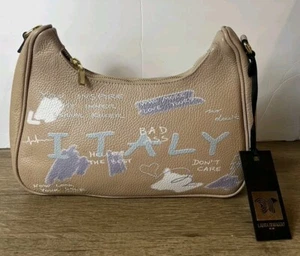 NWT Laura Di Maggio Pink/Tan  Shoulder Bag With Coin Purse Italy Embroidered - Picture 1 of 14