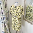 Hush Size 10 yellow floral loose shift dress summer smart casual 
