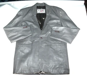 Chaqueta Bagazio Cuero Genuino Gris Prendas Externas Ropa Deportiva Para Hombres Talla M - Imagen 1 de 8