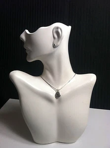 925 Sterling Silver Snake Necklace/Choker/ Chain w/L&N 925 Heart Pendant #129 - Picture 1 of 4