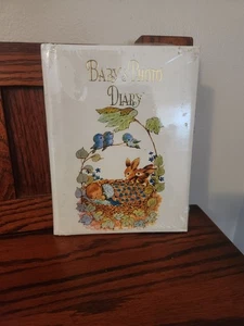 Vintage Unused Baby Photo Diary Scrapbook Baby Basket Birds Rabbits Beautiful - Picture 1 of 9