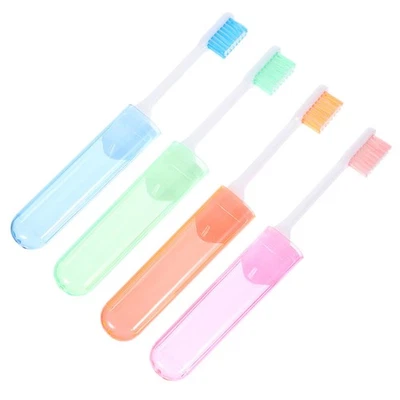 4 Pcs Spazzolino Portatile Pieghevole Da Viaggio Spazzolini Portatili - Immagine 1 di 4