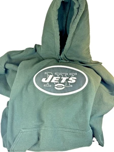New York Jets NFL Pullover Hoodie With Tie String Men's Green XL - Picture 1 of 7