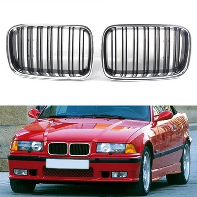 For BMW 3-Series E36 1992-1996 Pair Front Grilles Black 51138122237，51138122238 - Imagem 1 de 4