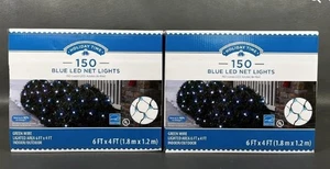 2X Holiday Time 150 Blue LED Net Christmas Lights with Green Wire, 24 Sq. Ft NIB - Picture 1 of 1